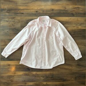 LL Bean Pink Oxford Button Down Shirt Organic Cotton Preppy Coastal L